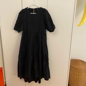 Flowy black maxi dress ZARA
